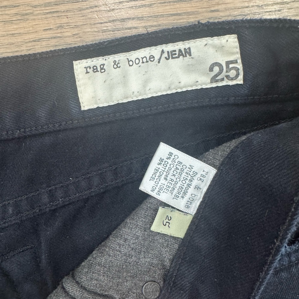 rag & bone Black Distressed Jean Shorts - Picture 4 of 6